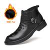 High Quality Genuine Leather Men's Boots Comfy Thick Sole Chelsea Boot Black Business Dress Boot Crocodile Pattern Casual Boots
