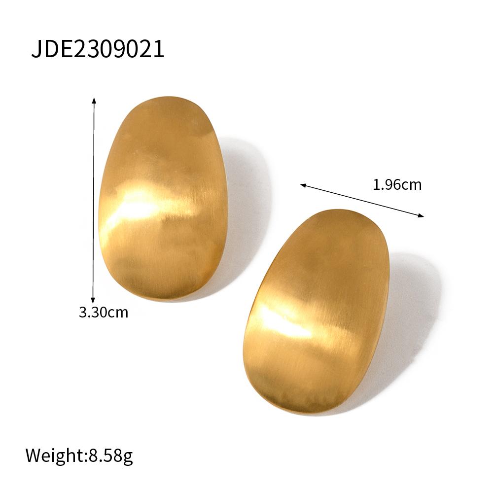 Youthway Stainless Steel Large Glossy Brushed Jewelry Series 18K Gold Plated Trendy Charm Hypoallergenic Jewelry