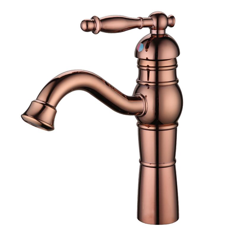 Brass Rose Gold Mixer Taps Bath Thermostatic Antique Basin Faucet for Bathroom (Rose Gold,Rose GOld) розового золота