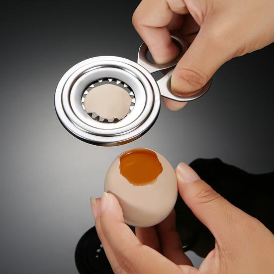 Stainless Steel Egg Cutter Opener Easy Egg Shell Remover Essential Kitchen Gadget for Cutting Eggshells Separating