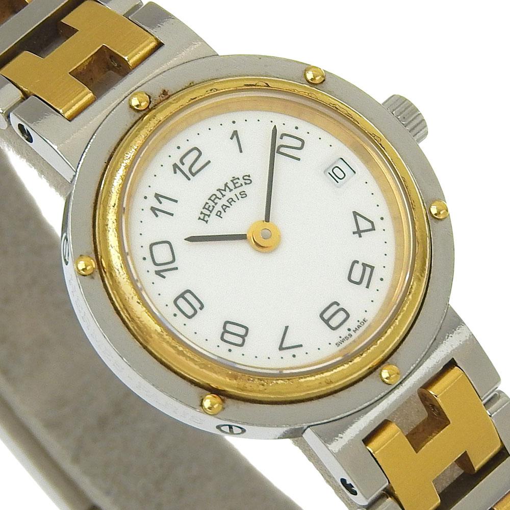 HERMES Clipper Watches WhiteDial Stainless Steel Quartz Analog display Women Used