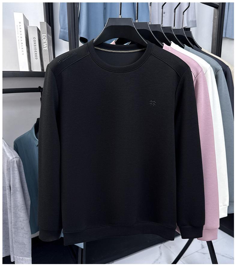 Men's 370g Heavyweight Thickened Round Neck Autumn Hoodie 2025 – Mature Fashionable Casual Layer