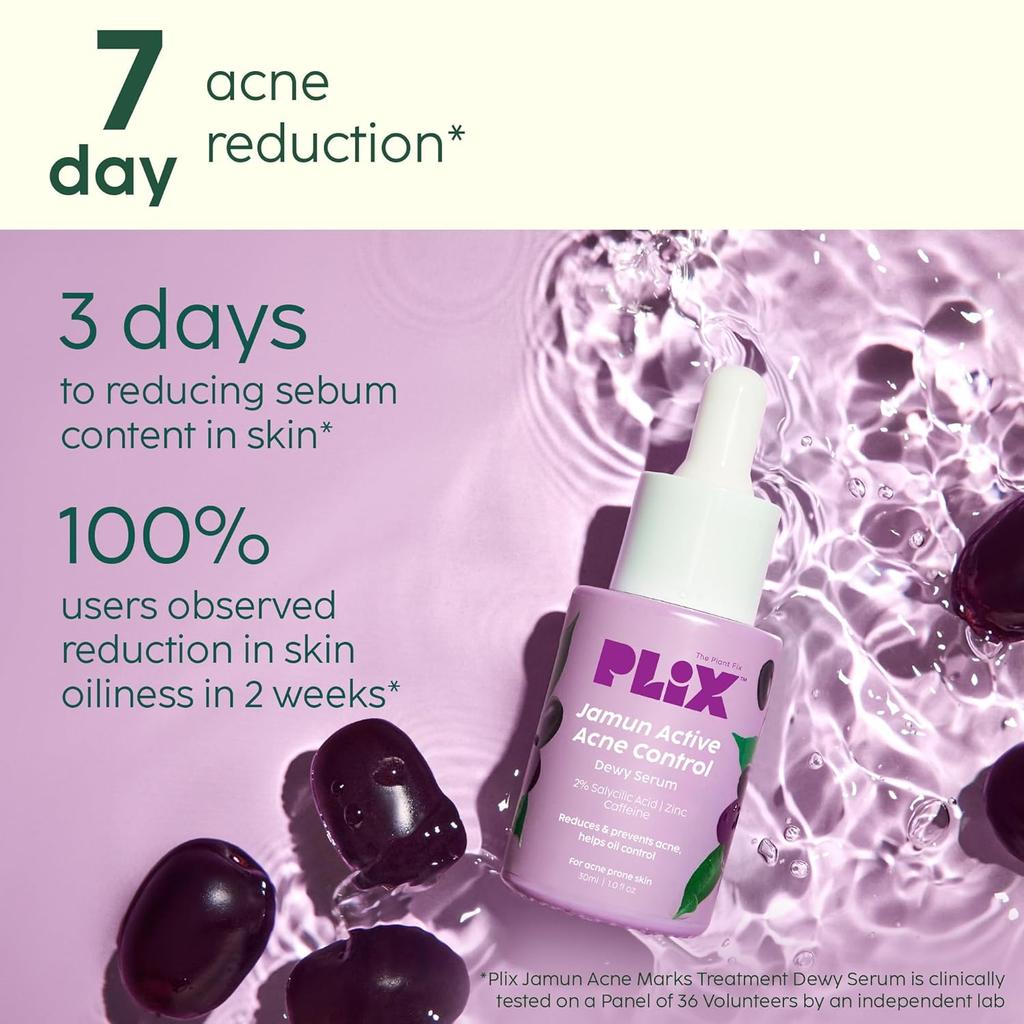 The Plant Fix Plix Jamun Cleanser Salicylic Acid Serum Smoothie Moisturizer Combo For Clear Balanced Skin All Types