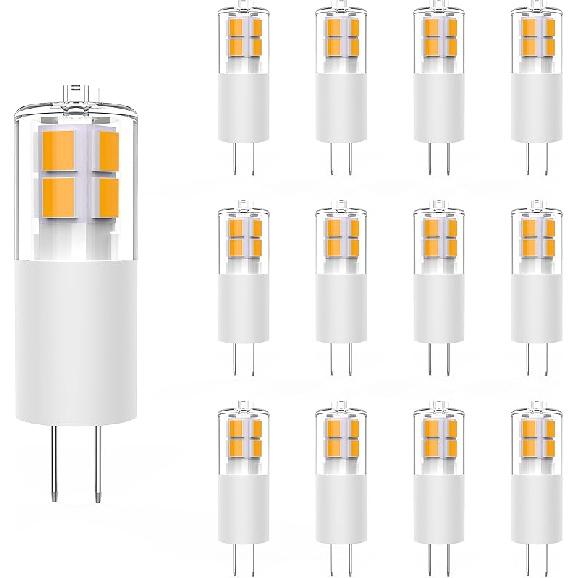 G4 LED Bulb 12V 3W Warm White - 6-Pack, Low Voltage Landscape Light Bulbs, JC Bi-Pin Base, Energy-Efficient 20W to 30W Halogen Replacement