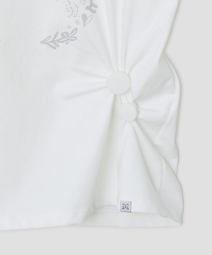 Taibseobiseu Cry Eyes Half Sleeve Top [White]