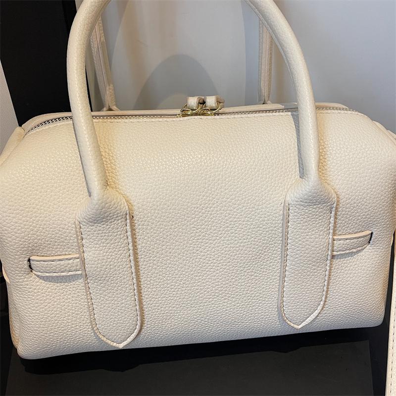 Bolso de Mano Clásico de Piel Sintética Granulada con Asa Superior y Correa de Hombro Desmontable Ideal para la Moda Cotidiana y la Elegancia