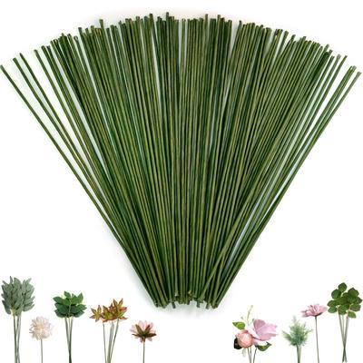 OrgMemory Artificial Flower Stems 100 Pieces 25cm 2mm Bendable Floral Craft Support Wire for DIY Bouquets Modeling and Gift