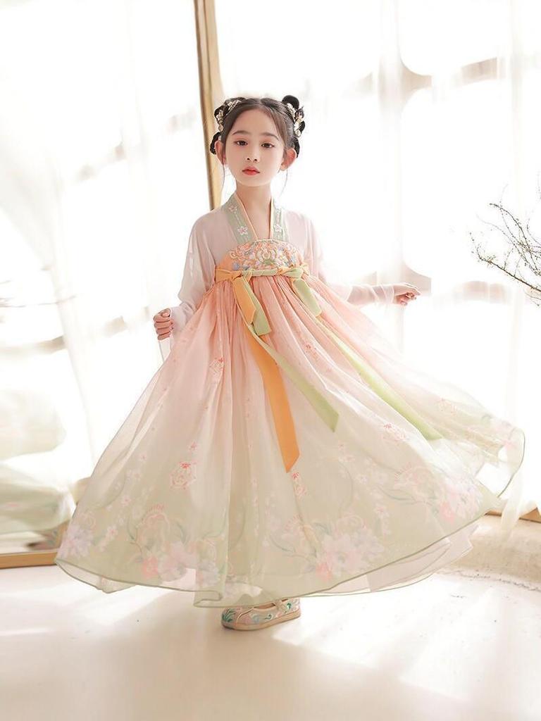 Girls' Summer Hanfu Fairy Ruqun Princess Performance Dress