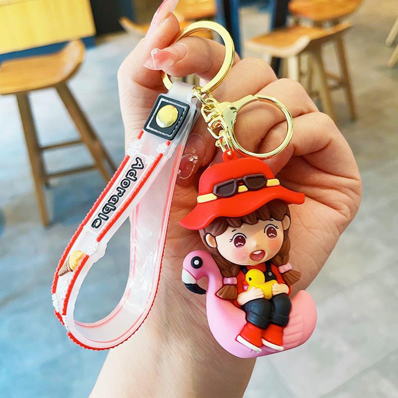 

Keychain Animal Vibrant With Cute Hat Designs Ideal For Holiday And Festival Gifts Red