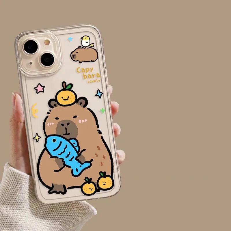 Cute Capybara Pattern Case for Samusng Galaxy S25 S24 S23 S22 S21 Ultra Plus S24FE S25Plus A55 A54 A35 A24 A34 A52 A53 5G Cover