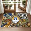 Crystal Velvet Square Rug Custom NameNew Holland Pattern Non Slip Home Floor Decor Rug