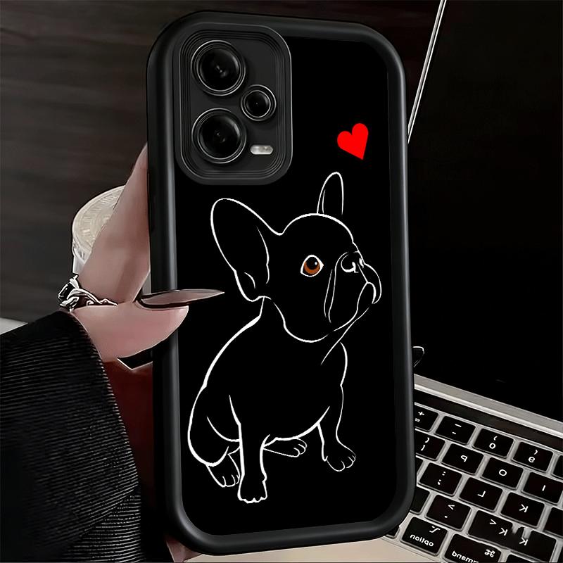 French Bulldog Black Desgin Soft Phone Case for Xiaomi Redmi Note 15 14 13 12 11 Pro Plus 10S 11S 4G 11T 5G Shell Silicone Funda