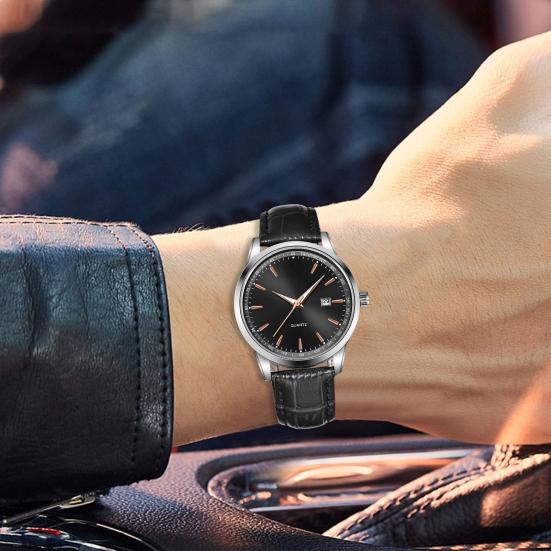 Men Watch Waterproof Design Simple Dial Calendar Function Business Casual Watch Casual Occasion Timepiece