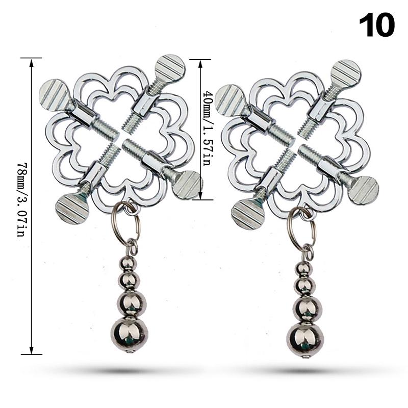 2 Pcs Adjustable Metal Breast Spring Clamps for Couples Bondage Adult Game Nipple Stimulator Role-Playing Restraint Accessories
