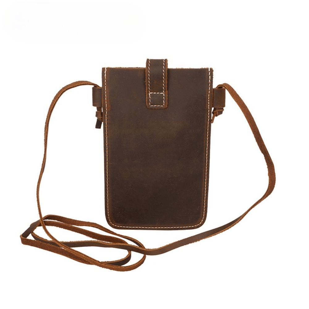 Sac pour téléphone portable Bouton pression Sac rétro pour carte de téléphone portable Sac pour téléphone portable Sacs portables pour hommes et femmes Brown multicolore