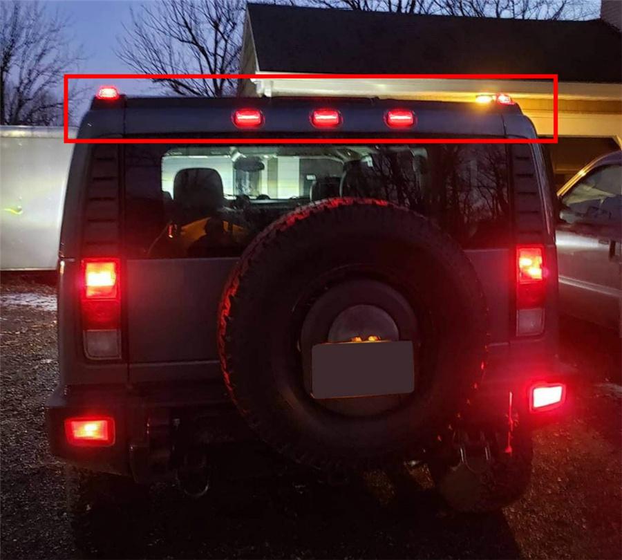 For Hummer H2 2003-2009 Smoked LED Top Roof Cab Marker Light + Front Rear LED Side Marker Light Signal Lamp 14pcs/set