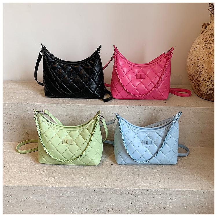 Spring and Summer Popular Bags Women's 2025 New Diamond Chain Messenger Bag Fashion Commuter Shoulder Armpit Bag