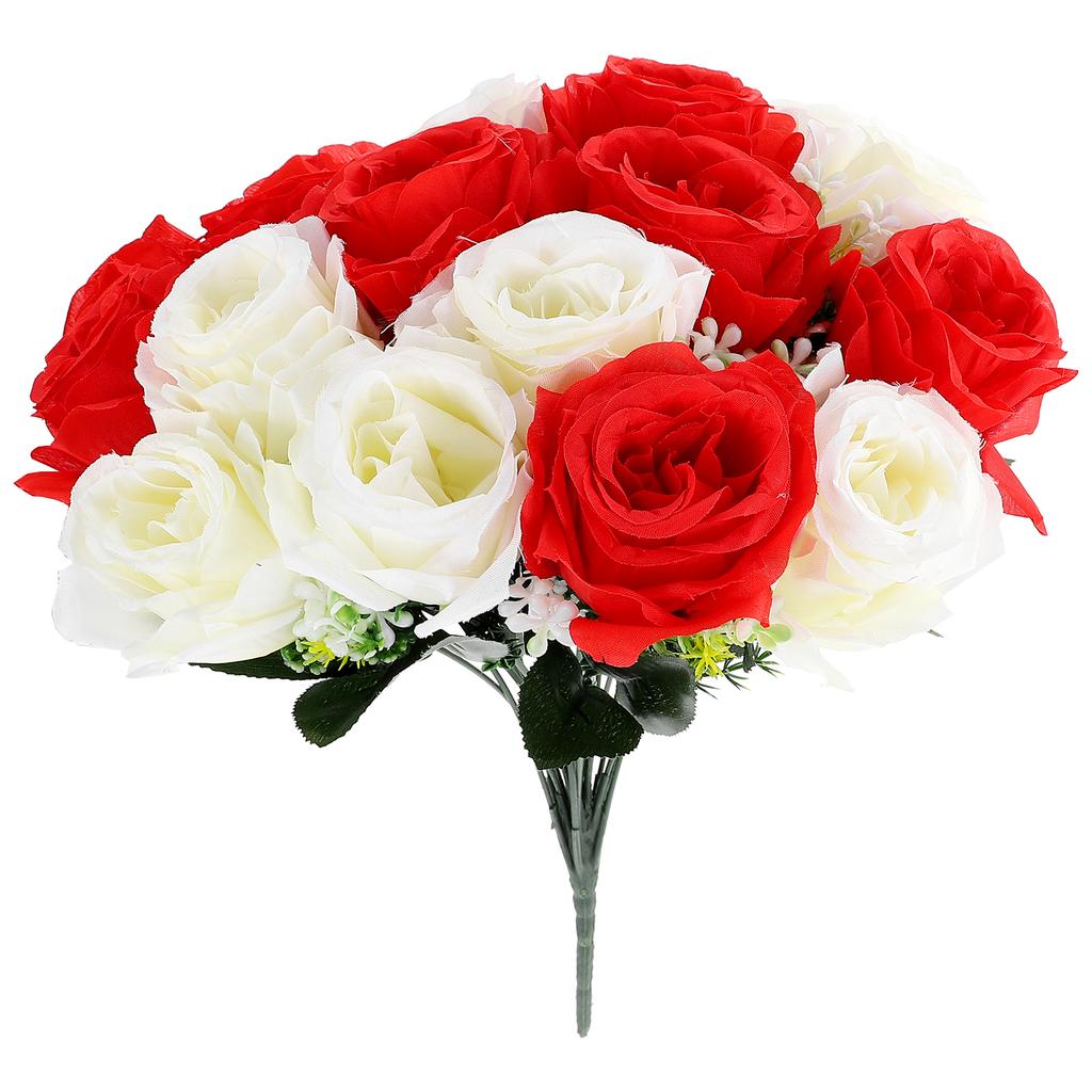 Artificial Flowers BouquetRose Cemetery Grave Decorations Memorial Faux Arrangement Small Size Premium Material Practical Use