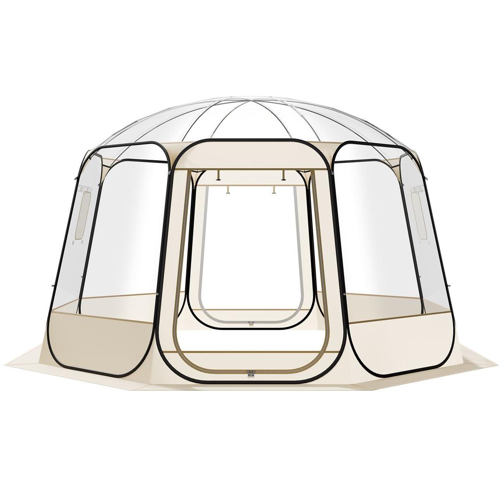 VEVOR Pop up Bubble Tent, 3.36 x 3.45 m Waterproof & UV-Resistant, Clear Camping Tent Shelter, Outdoor Garden Dome Igloo Tents with Windows