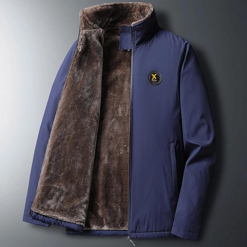 Winter Men's Padded Cotton Clothing Fashion Casual Solid Color Windproof Lapel Long-Sleeved Jacket Street Beat