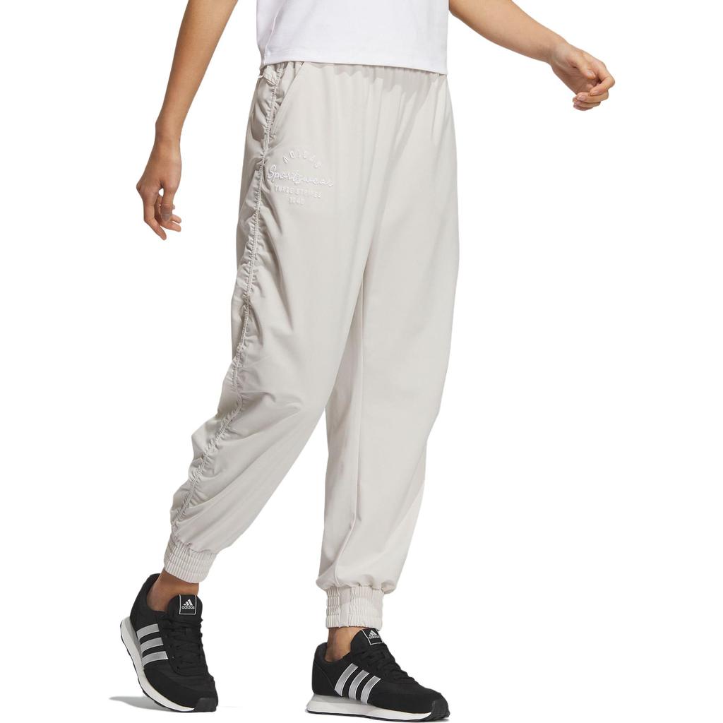 adidas Solid Color Loose Casual Sport Pants Women Bottoms Fawn-Brown IS7410