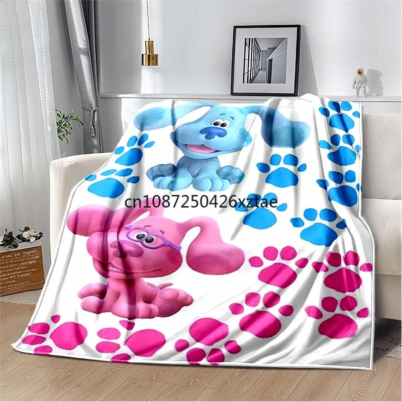 Blue’s Clues Blauer Hund Zeichentrick Decken, Weiche Warme Überwurfdecke, für Badezimmer Schlafzimmer Wohnzimmer Sofa Bett Auto, Geburtstagsgeschenk