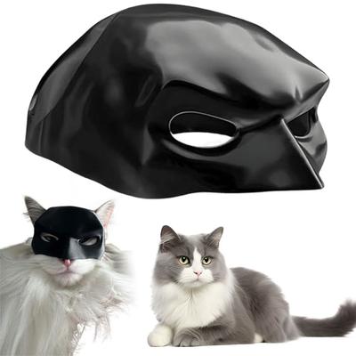 Bat Cat Avenger Mask Creative Black Cat Bat Mask Handmade Half Face Cat Mask Cool Decorative Cat Face Mask for Halloween Cosplay