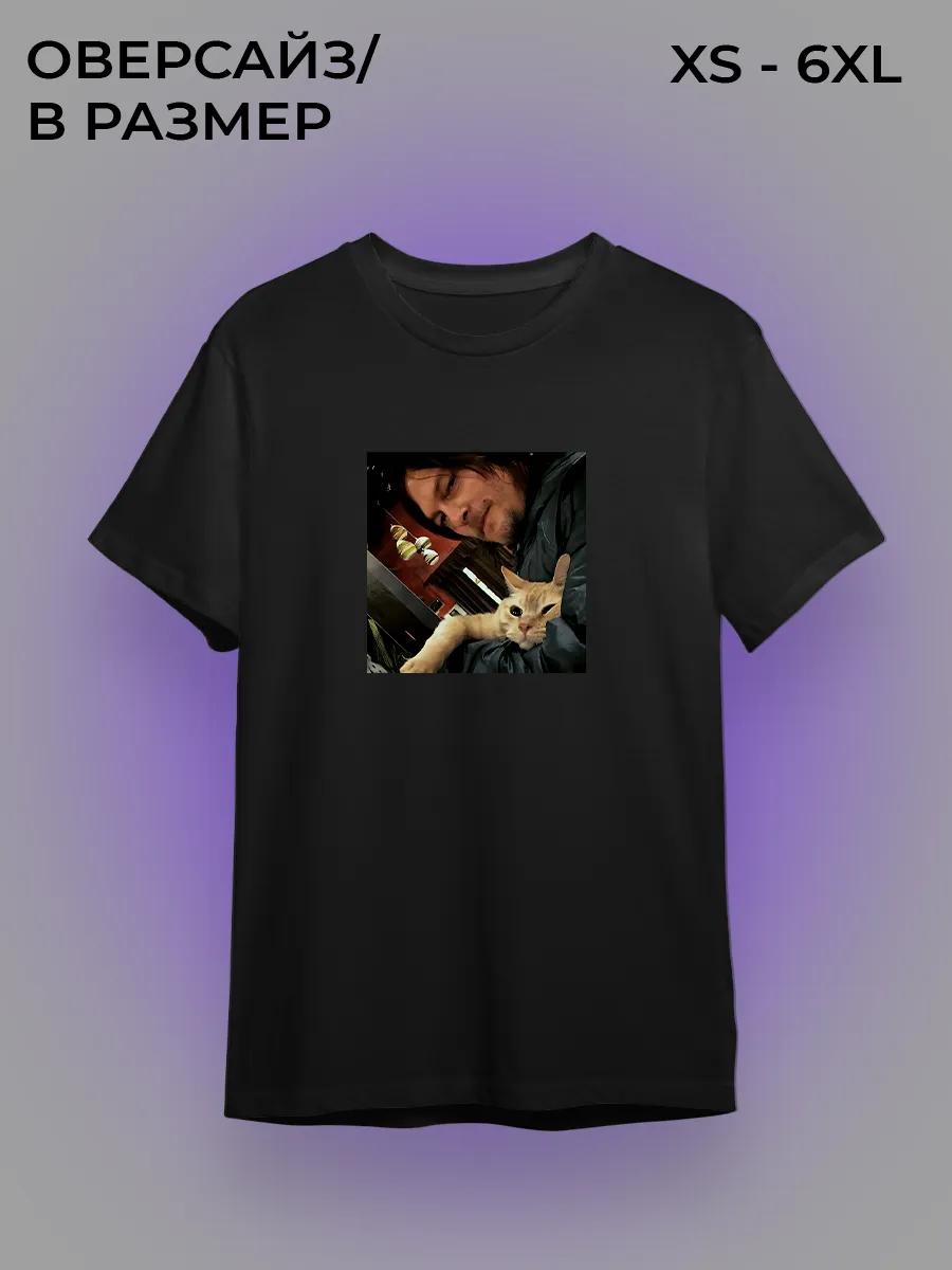 Black biker print T-shirt 3XL