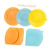 Silicone Suction Plate and Bowl Holders for Toddlers, 3-Pack with Double-Sided Suction Cups, Non-Slip Stable Feeding System, Assorted Colors