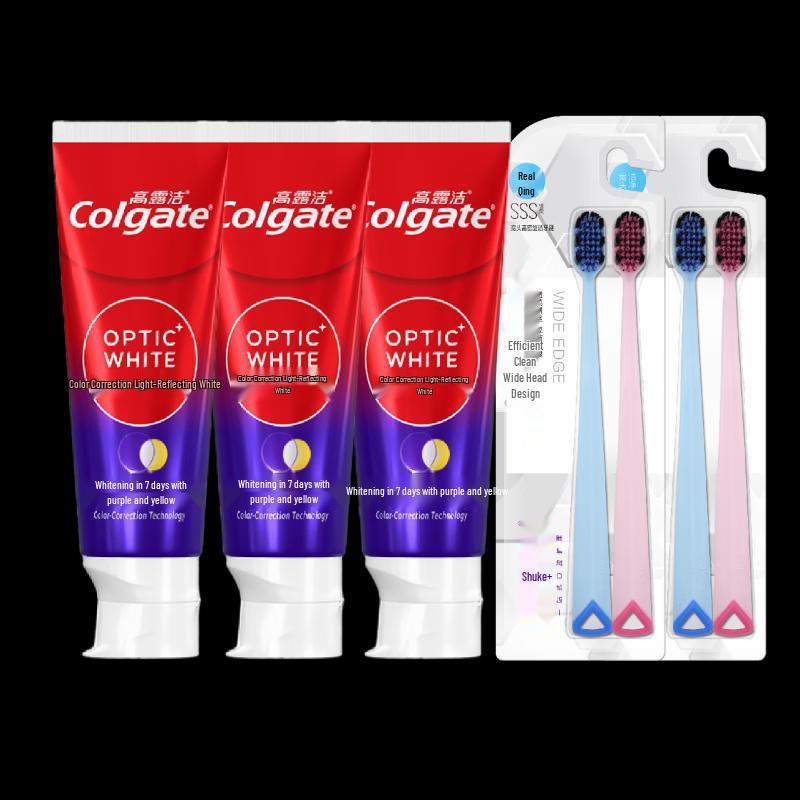 Набор: Отбеливающая зубная паста Colgate и зубная щетка Suke