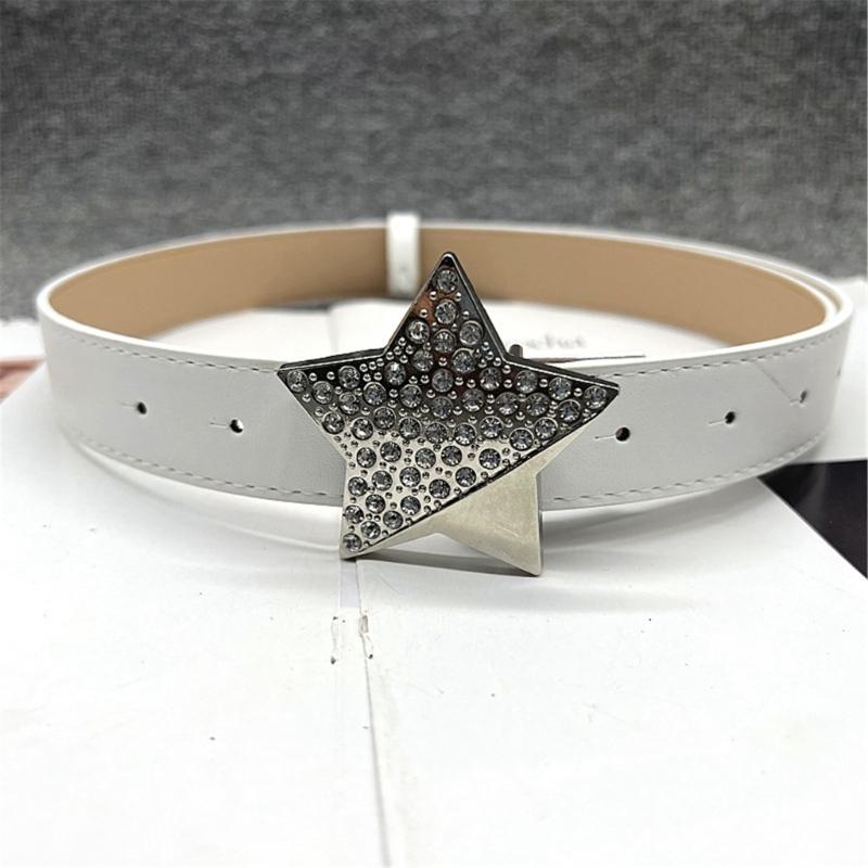 Adult Harajuku Belt with Rhinestone Light Luxurious Ladies Locomotive Waistband