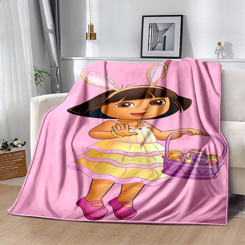 Dora Explorer Blanket Soft & Cozy Suitable for Office Picnics Chair Four Seasons Universal Playful Design Perfect Gift for Relatives and Friends