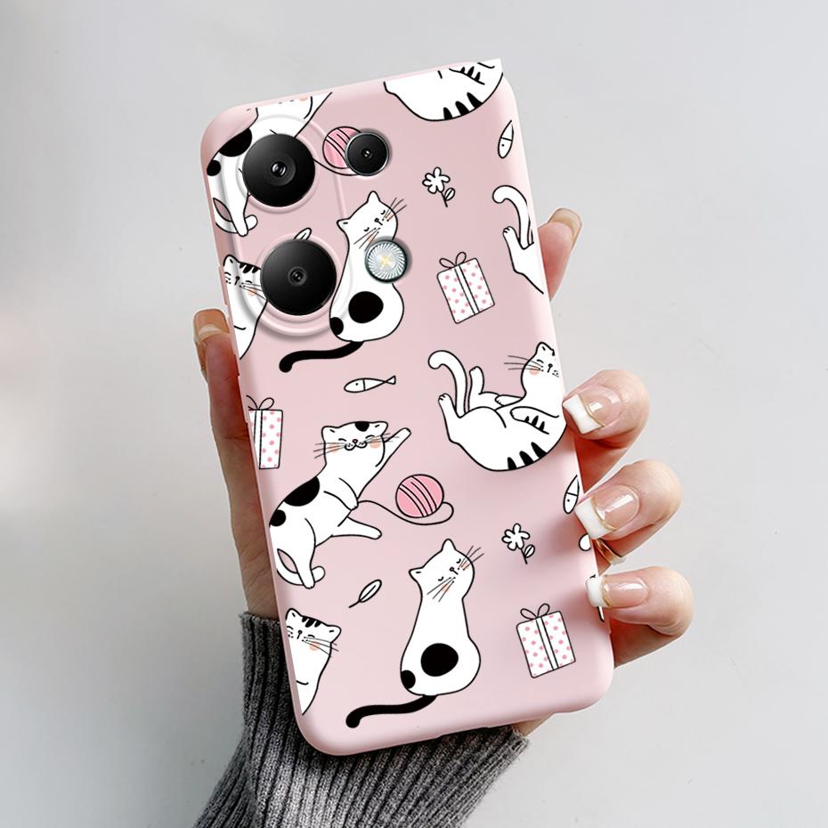For Xiaomi Poco M6 Pro Case Soft Silicone Cute Cat Panda Shockproof Cover for Poco M6 Pro 4G TPU Coque Funda Shell M6Pro 6.67''