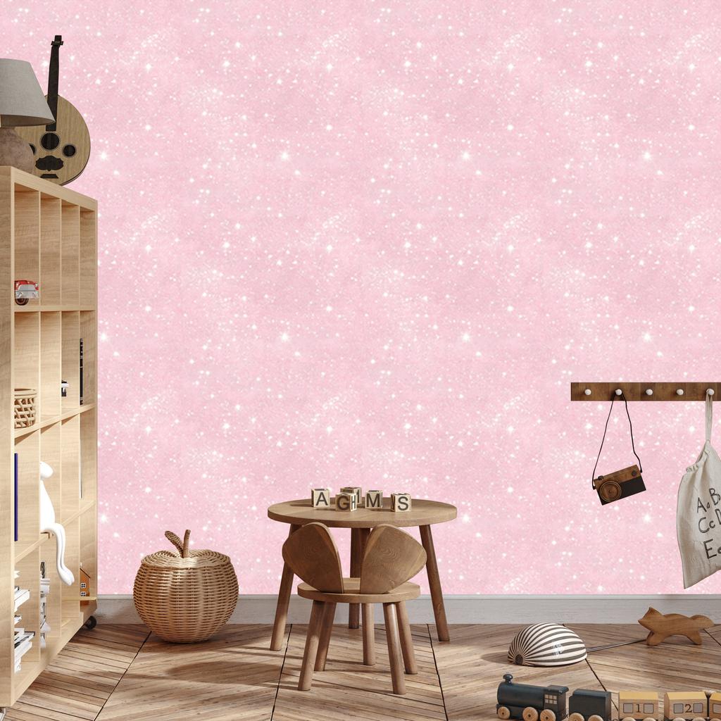 Powder pink, white and coral glitter wallpaper for living room and bedroom 50x1000