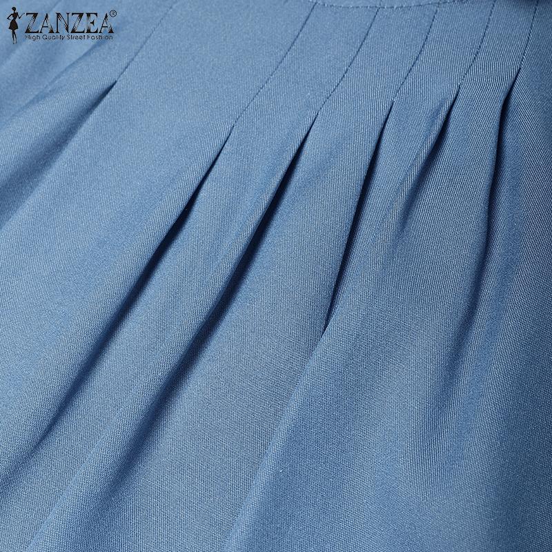 ZANZEA Damen Sommer Stehkragen Lässige Ärmellose Tanktops