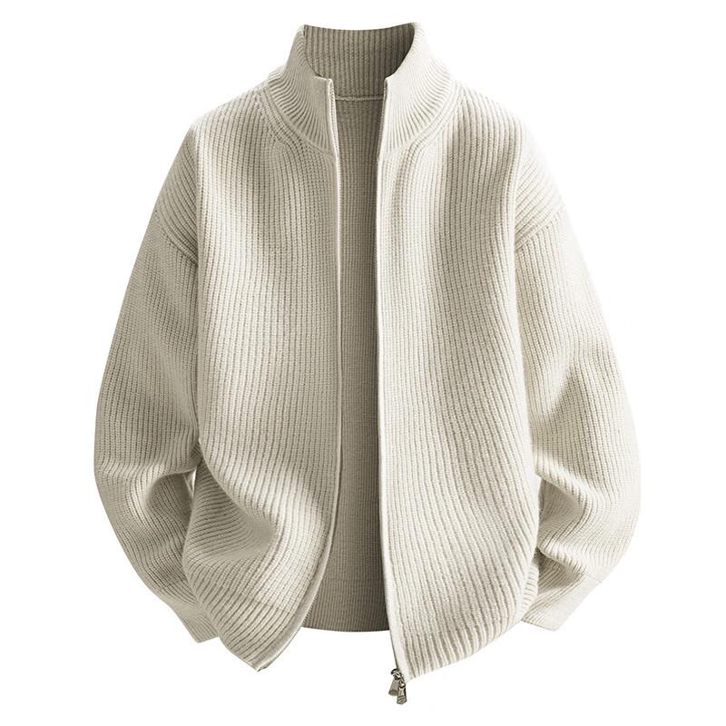 Men's Stand Collar Thick Knit Cardigan Jacket