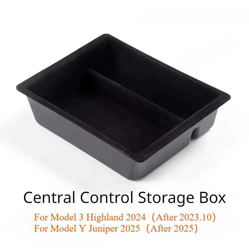 For Tesla Model 3/Y/3 Highland Model Y Juniper 2025+ Central Control Storage Box Organizer Tray Armrest Cubby Drawer Accessories