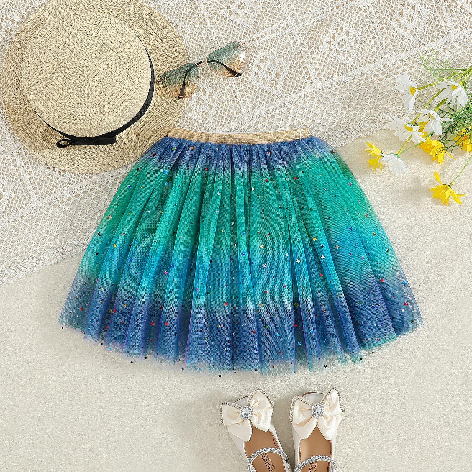 

Children s Skirts Rainbow Sequin Skirts Performance Skirts Tulle Puff Skirts Dance Skirts Baby Princess Skirts One size fits all