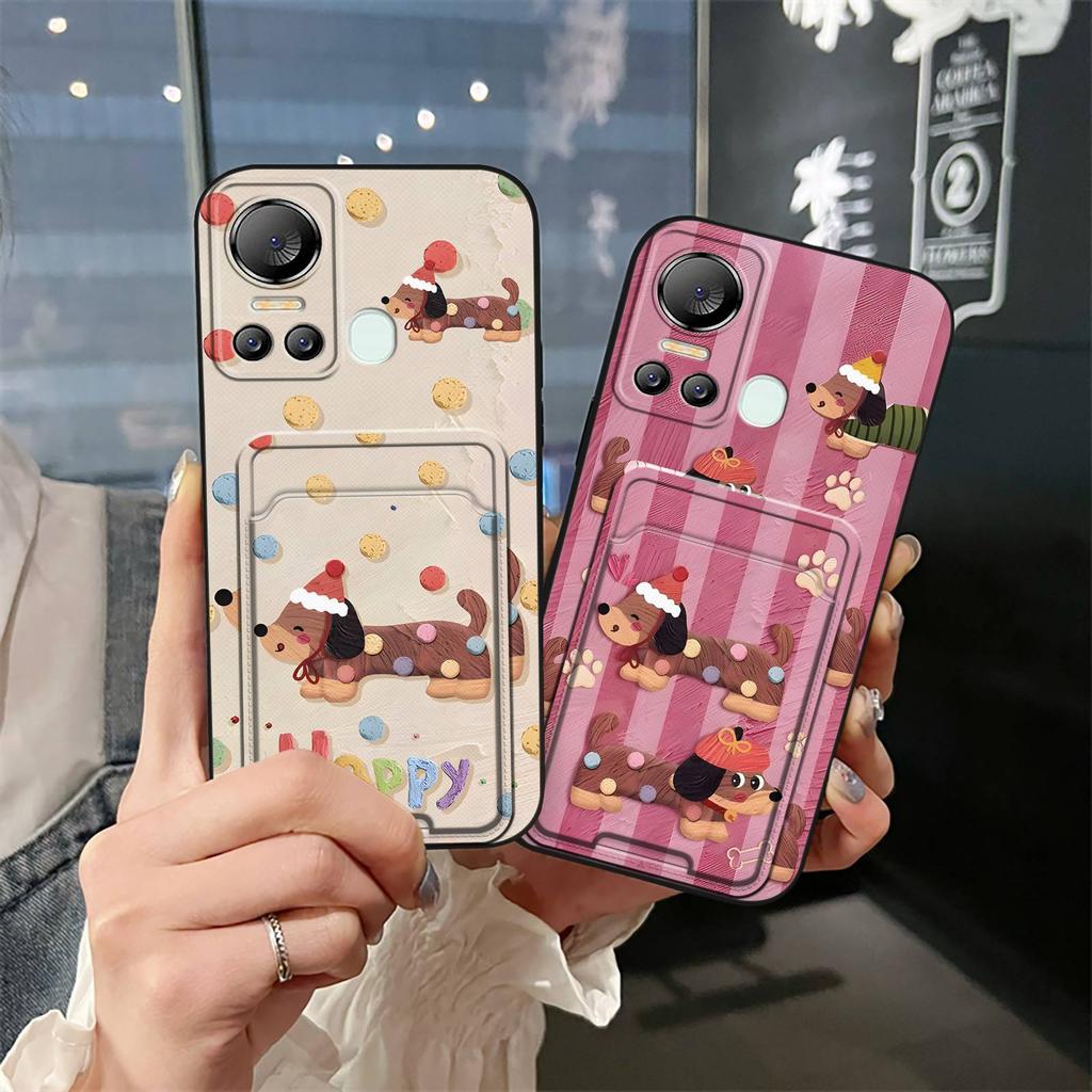 Full Wrap Durable Phone Case For Itel S18/Vision5/S663L Card Bag Dirt-resistant Protective Cute Cover TPU Card Slot