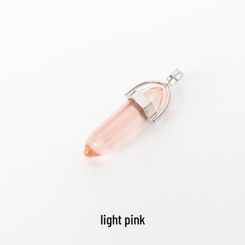 Hexagonal Column Diamond Bullet Pendant Necklace