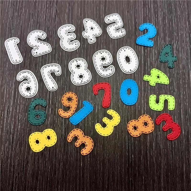 0 bis 9 Zahlen Digital Metall Stanzformen DIY Scrapbooking Papier Fotoalbum Basteln Form Karten Prägeform Schablonen für Deko