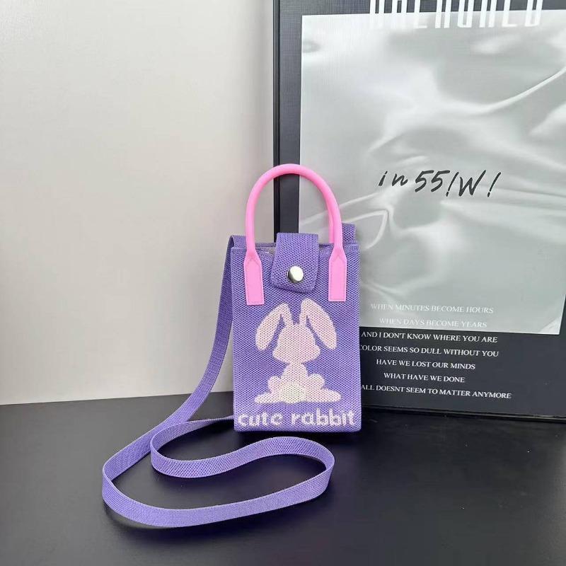 Premium Sense Ns Mobile Phone Bag New Cartoon Knitted Bag Dopamine Niche Versatile Messenger Shoulder Bag Handbag