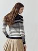 LORDLOAR Slim Striped Ribbed Knit Navy
