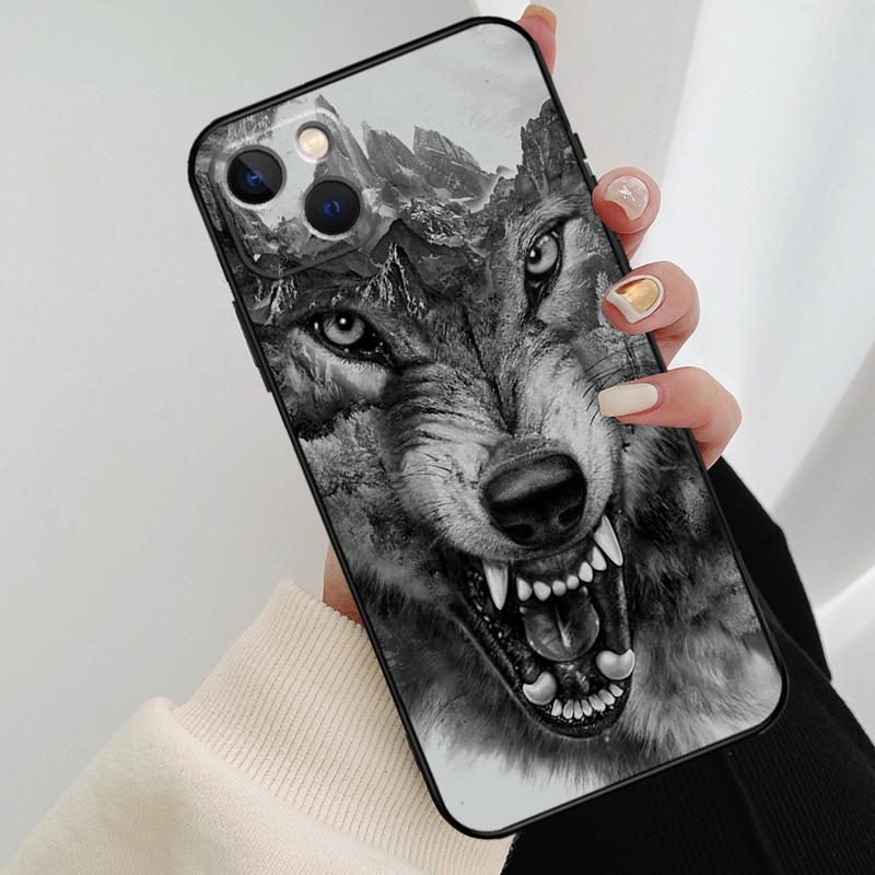 Animal Wolf Howling Phone Case For iPhone 17 Pro Max 14 13 12 11 15 16 Pro Max mini 15 16 Plus 16e 17 Air Cover