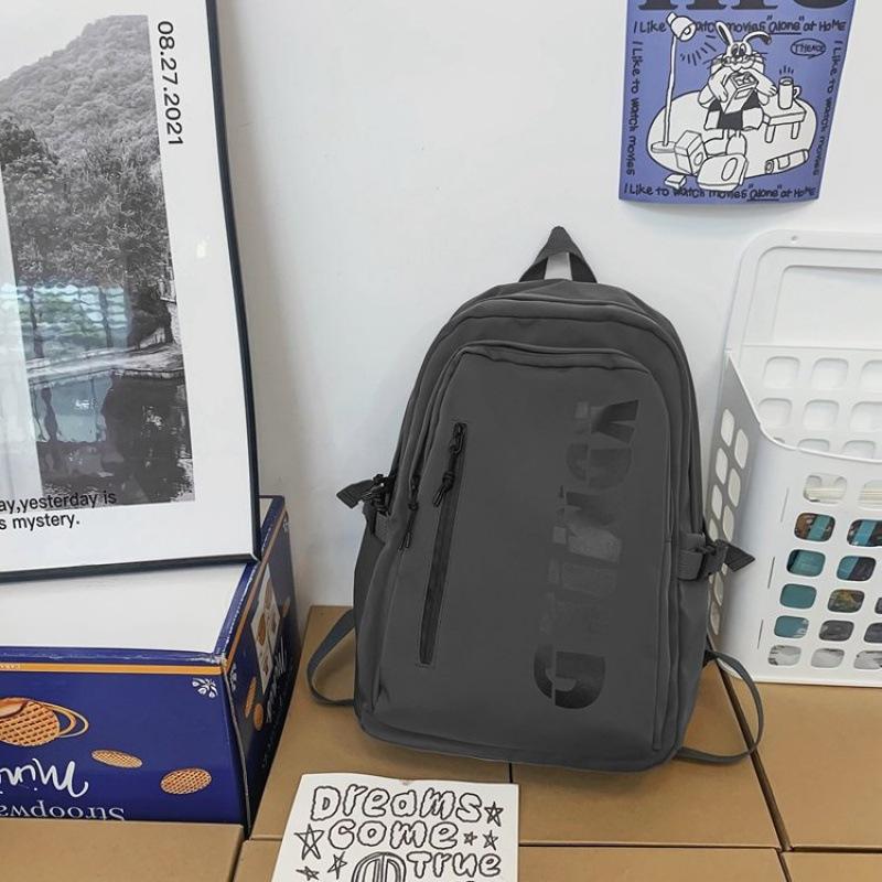 

Retro Japanese tooling backpack women s niche design sense American campus student schoolbag men s large-capacity backpack tide Single pack серый