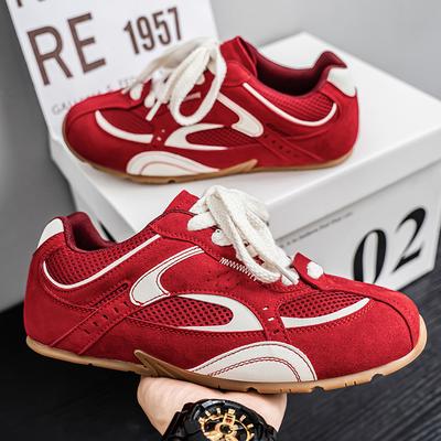 Fashion Red Racing Shoes Man Low Cut Breathable Men's Running Sneakers Comfort Flat Casual Sports Shoes For Man Training Shoes