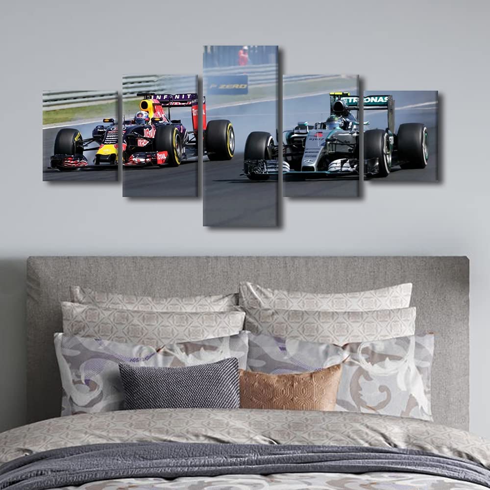 5Pcs F1 Racing Car House Sports Car 5 Pieces Canvas Art Poster HD Print Room Decor Pictures Paintings Wall Modern Home Decor