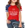 Kids Independence Day Printed Crew Neck Short Sleeve Casual T Shirt USA Map Graphic Raglan Sleeves Tee for Boys Girls Summer Wear