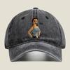 Lara Croft Gaming Inspired Lara Croft Tomb Raider Design Washed Baseball Cap