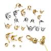 50Sets Stainless Steel Gold Color Connector Clasp Crimp End Beads for DIY Bracelet Necklace Chains Jewelry Making Accessories